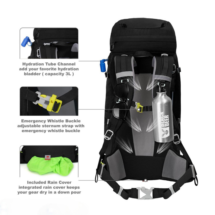 کوله پشتی ۴۰ لیتری بلک دیر مدل advance با کاور ضد باران و جیب کشی کانگرویی در کوله پشتی