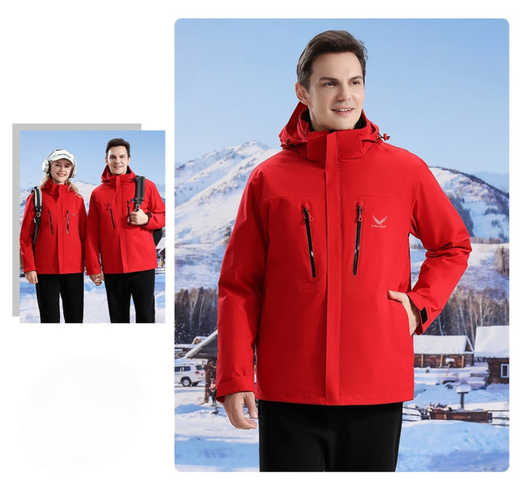 کاپشن پر اسنوهاک مردانه و زنانه قرمز