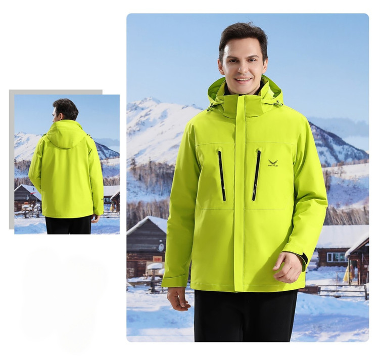 کاپشن دوپوش اسنوهاک مردانه و زنانه سبز فسفری