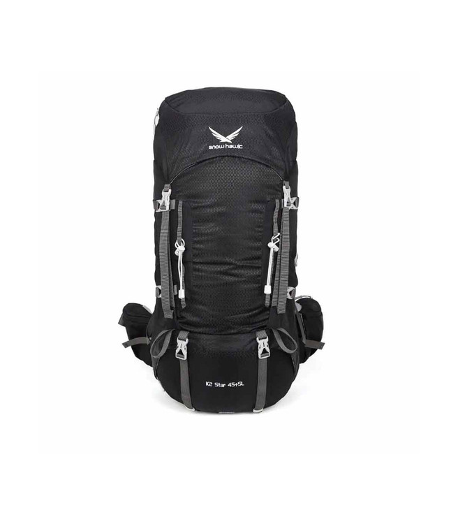 کوله پشتی 45 لیتری اسنوهاک مدل استار کی تو به رنگ مشکی مجهز به پشتی فنردار مشبک