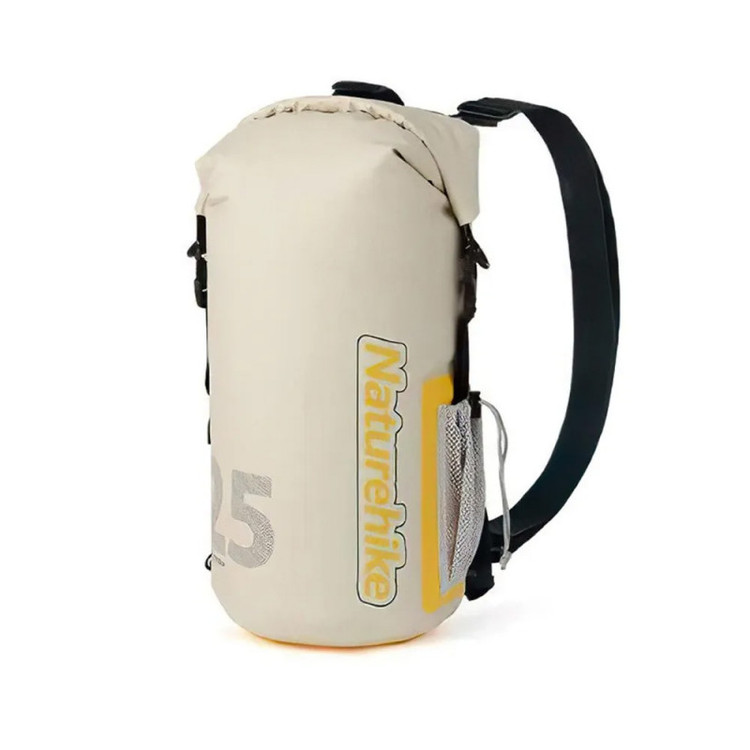 درای بگ naturehike 25L با طراحی رولی و سگگ های مقاوم برای جلوگیری از نفوذ آب رنگ سفید