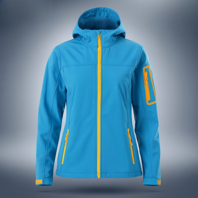 کاپشن وینداستاپر outdoor sport زنانه آبی با بند چسب دار در آستین ها