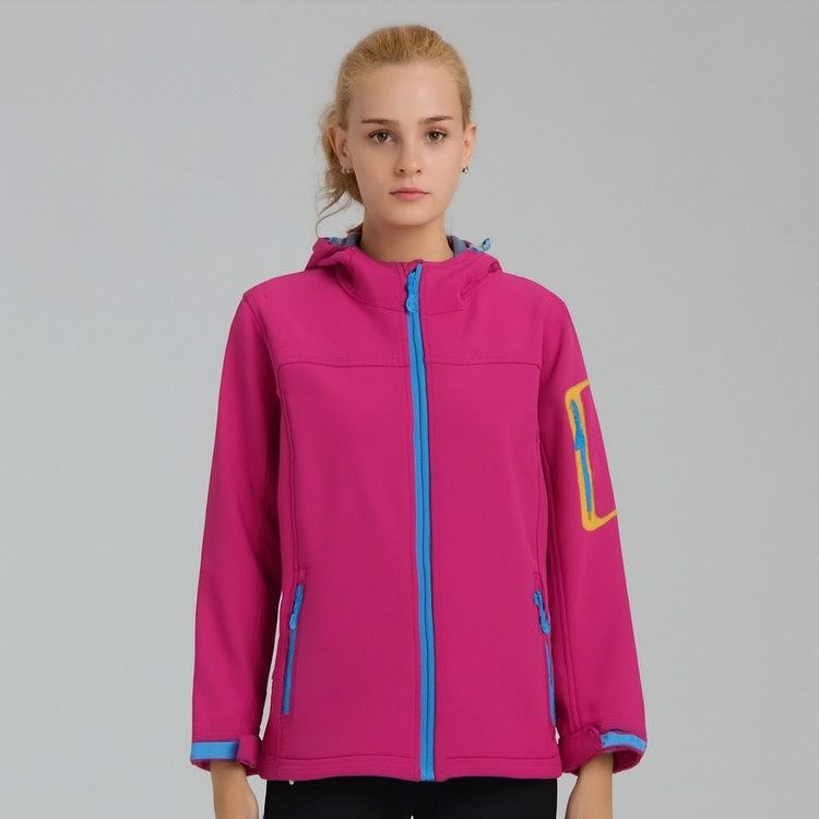 کاپشن وینداستاپر زنانه صورتی outdoor sport مجهز به سه جیب کاربردی