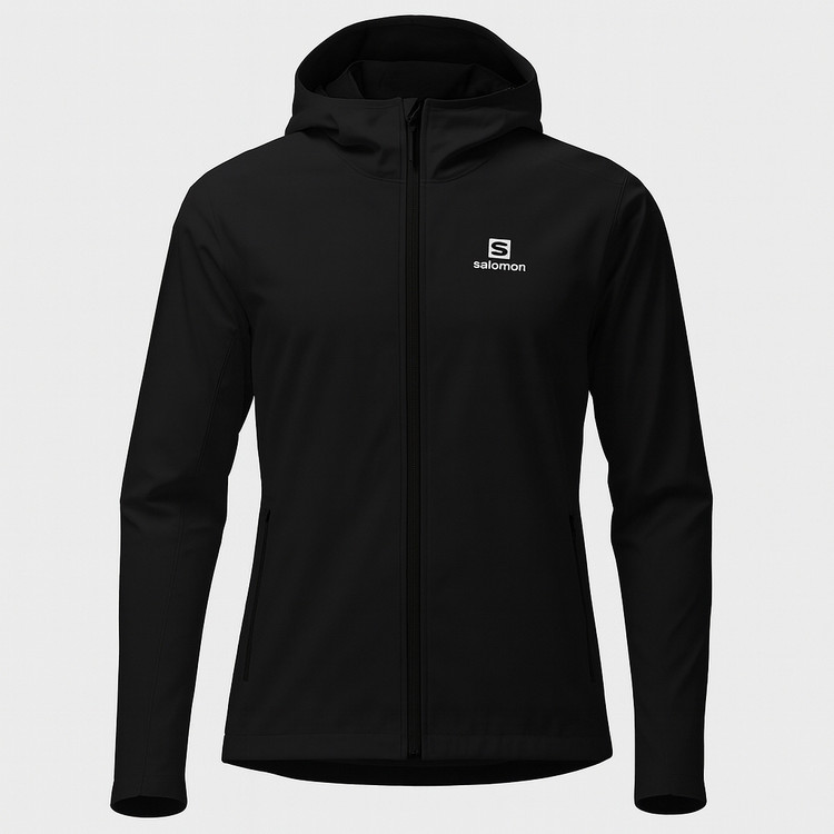 کاپشن وینداستاپر salomon دارای بند استاپر یقه و بندک چسبی آستین ها