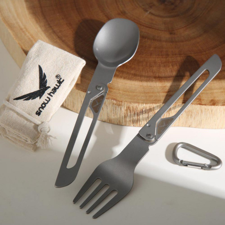 ست قاشق و چنگال تاشو کوهنوردی اسنوهاک از استیل ضدزنگ