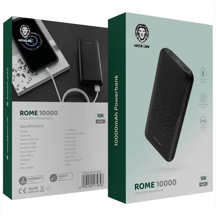 پاوربانک گرین لاین مدل ROME مناسب شارژ همزمان چند دستگاه
